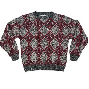 Vintage McGregor Sweater Mens XL Geometric Knit Grandpa 80s Retro‎ Pullover